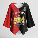 Personalized Kingdom of Haiti Kimono Sleeve Blouse Sans-Souci Palace Flag Style - African Pride
