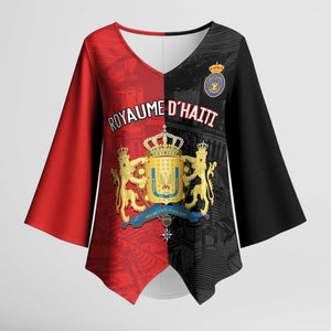 Personalized Kingdom of Haiti Kimono Sleeve Blouse Sans-Souci Palace Flag Style - African Pride