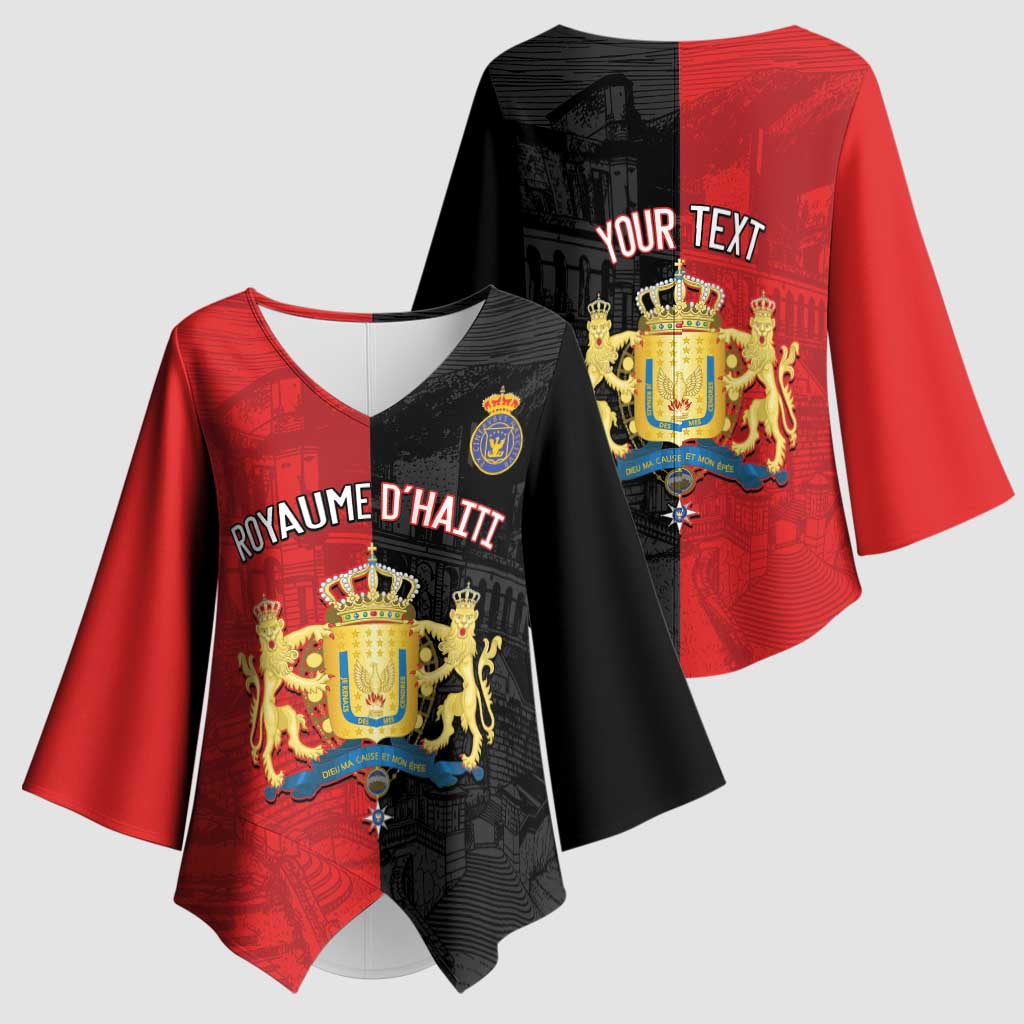 Personalized Kingdom of Haiti Kimono Sleeve Blouse Sans-Souci Palace Flag Style - African Pride