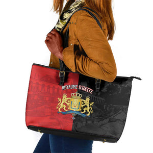 Kingdom of Haiti Leather Tote Bag Sans-Souci Palace Flag Style - African Pride