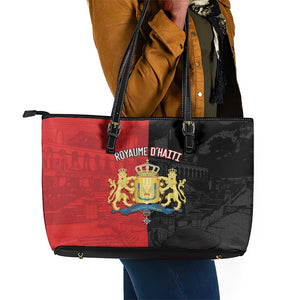 Kingdom of Haiti Leather Tote Bag Sans-Souci Palace Flag Style - African Pride