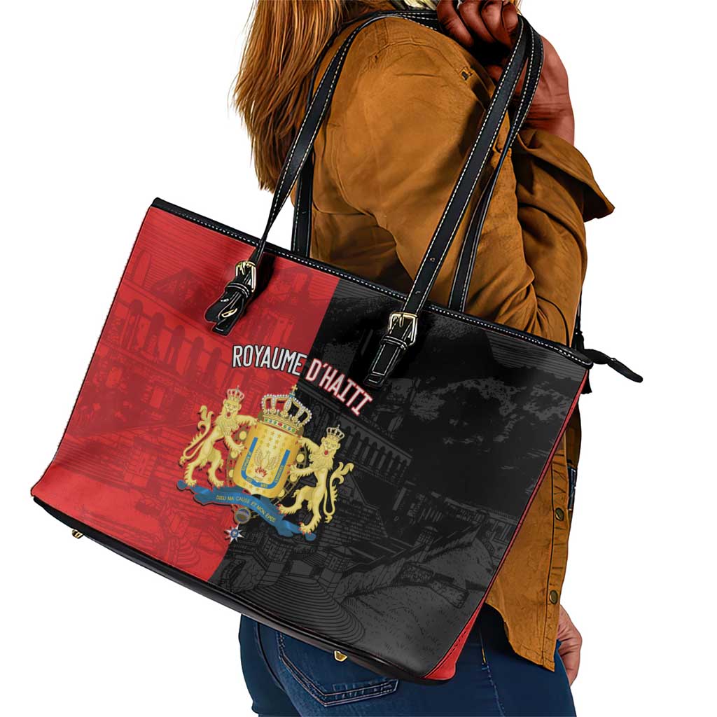 Kingdom of Haiti Leather Tote Bag Sans-Souci Palace Flag Style - African Pride