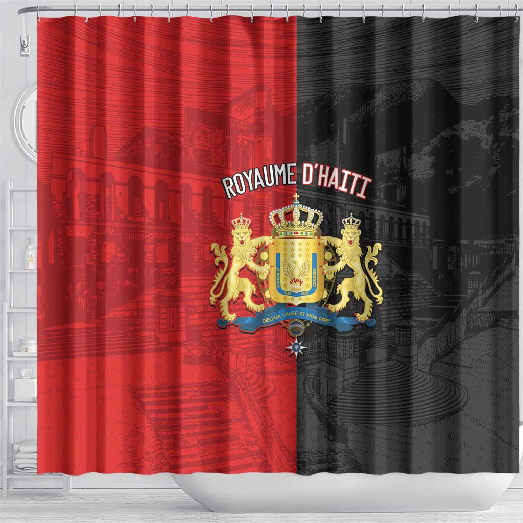 Kingdom of Haiti Shower Curtain Sans-Souci Palace Flag Style - African Pride