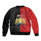 Personalized Kingdom of Haiti Sleeve Zip Bomber Jacket Sans-Souci Palace Flag Style - African Pride
