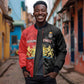 Personalized Kingdom of Haiti Sleeve Zip Bomber Jacket Sans-Souci Palace Flag Style - African Pride