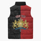 Personalized Kingdom of Haiti Sleeveless Puffer Jacket Sans-Souci Palace Flag Style - African Pride