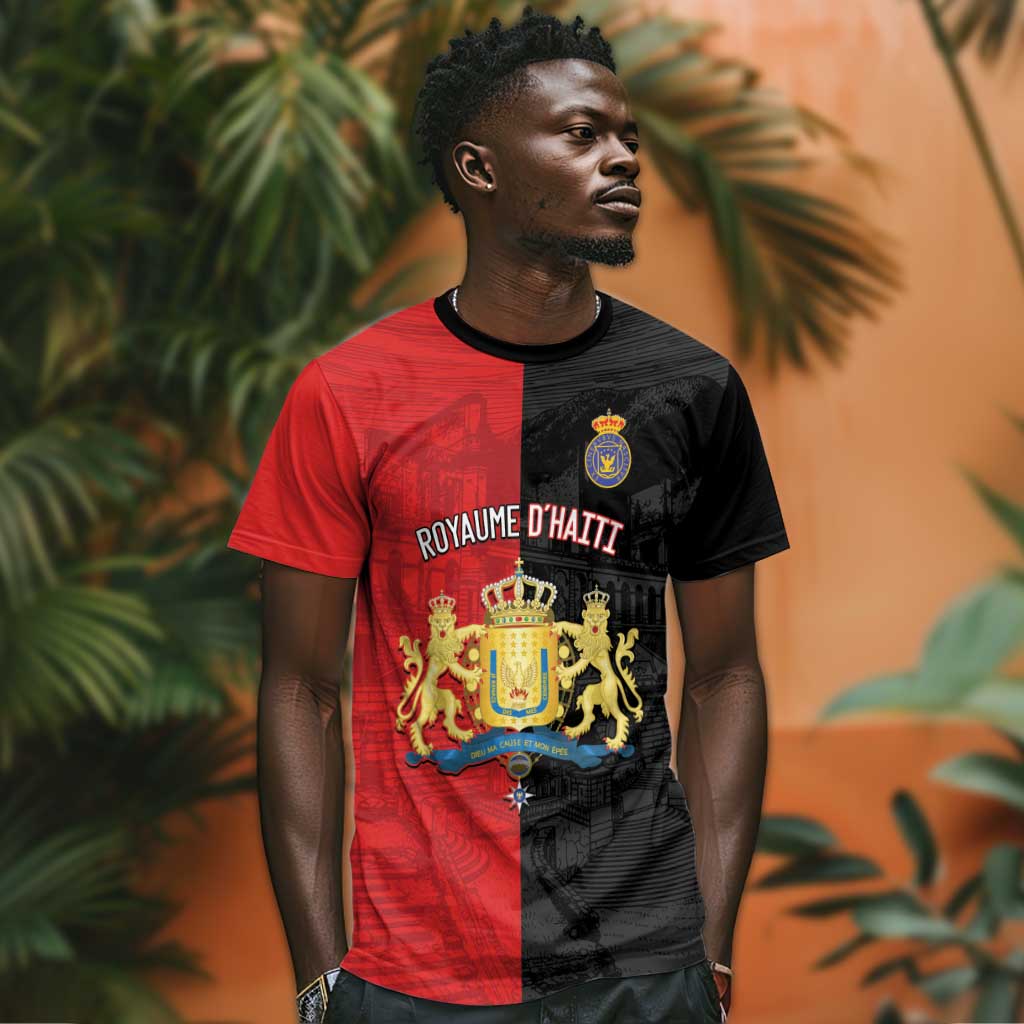 Personalized Kingdom of Haiti T shirt Sans-Souci Palace Flag Style - African Pride