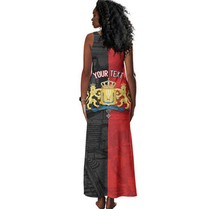 Personalized Kingdom of Haiti Tank Maxi Dress Sans-Souci Palace Flag Style - African Pride