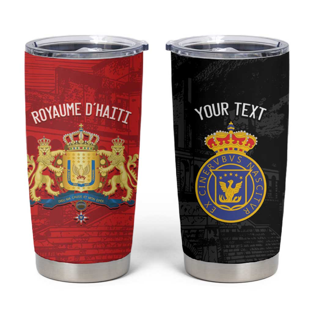 Personalized Kingdom of Haiti Tumbler Cup Sans-Souci Palace Flag Style - African Pride