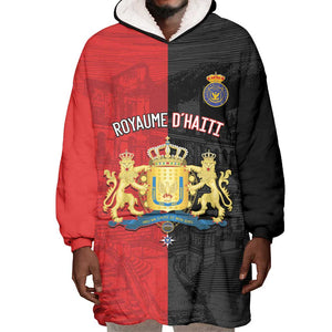 Personalized Kingdom of Haiti Wearable Blanket Hoodie Sans-Souci Palace Flag Style - African Pride