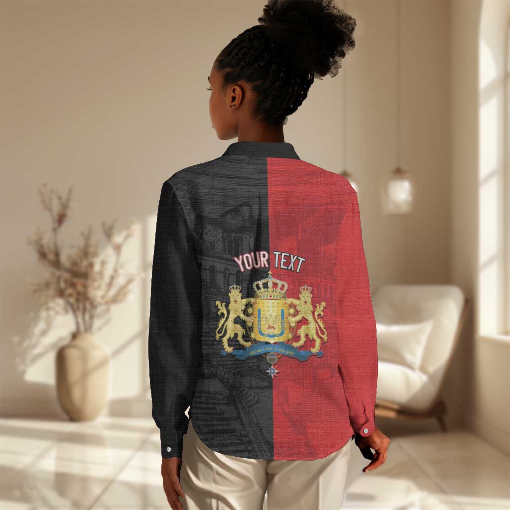Personalized Kingdom of Haiti Women Casual Shirt Sans-Souci Palace Flag Style - African Pride
