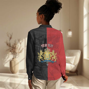 Personalized Kingdom of Haiti Women Casual Shirt Sans-Souci Palace Flag Style - African Pride