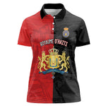 Personalized Kingdom of Haiti Women Polo Shirt Sans-Souci Palace Flag Style - African Pride