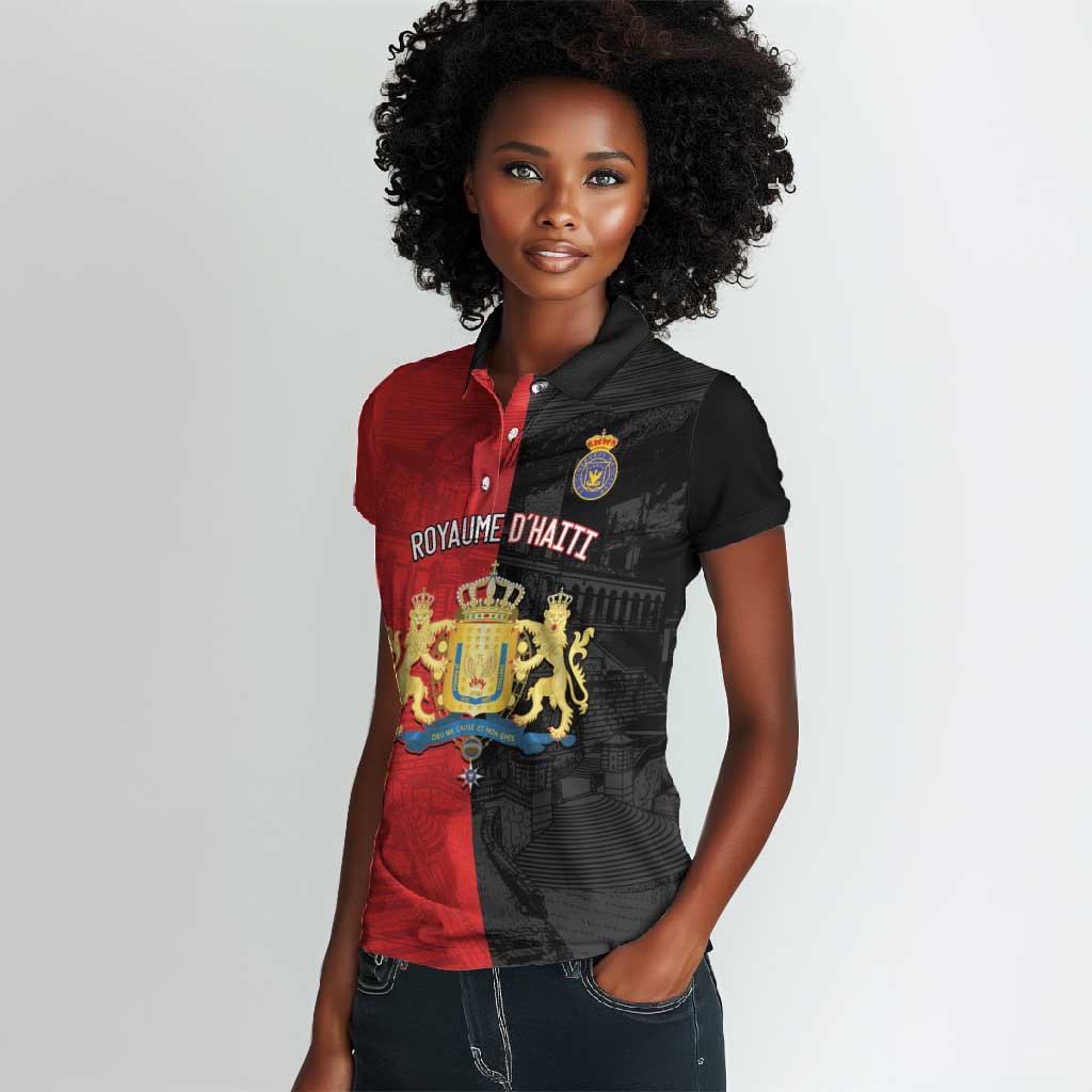 Personalized Kingdom of Haiti Women Polo Shirt Sans-Souci Palace Flag Style - African Pride