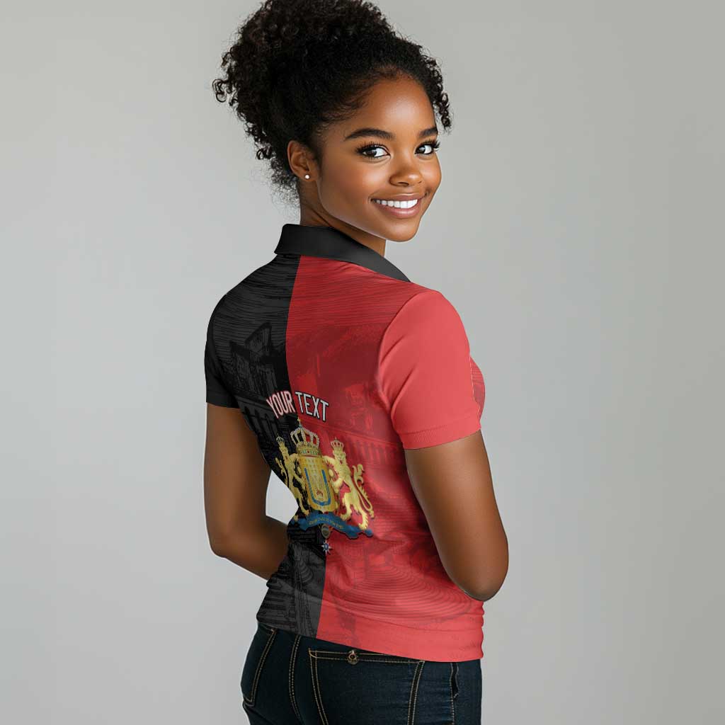 Personalized Kingdom of Haiti Women Polo Shirt Sans-Souci Palace Flag Style - African Pride