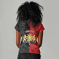 Personalized Kingdom of Haiti Women V-Neck T-Shirt Sans-Souci Palace Flag Style LT14