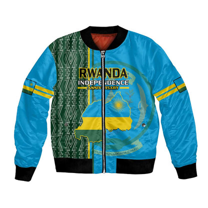 Personalised 1 July Independence Day Rwanda Bomber Jacket African Imigongo Happy 61st Anniversary