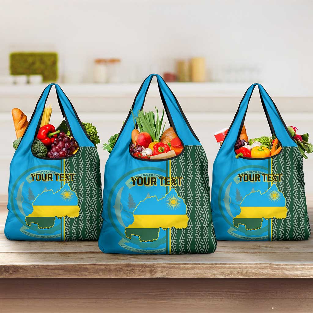 Personalised 1 July Independence Day Rwanda Grocery Bag African Imigongo Happy 61st Anniversary