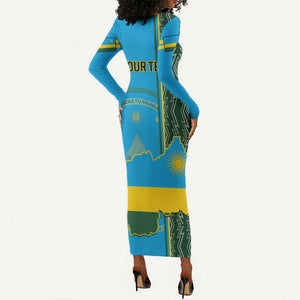 Personalised 1 July Independence Day Rwanda Long Sleeve Bodycon Dress African Imigongo Happy 61st Anniversary LT14