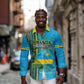 Personalised 1 July Independence Day Rwanda Long Sleeve Button Shirt African Imigongo Happy 61st Anniversary