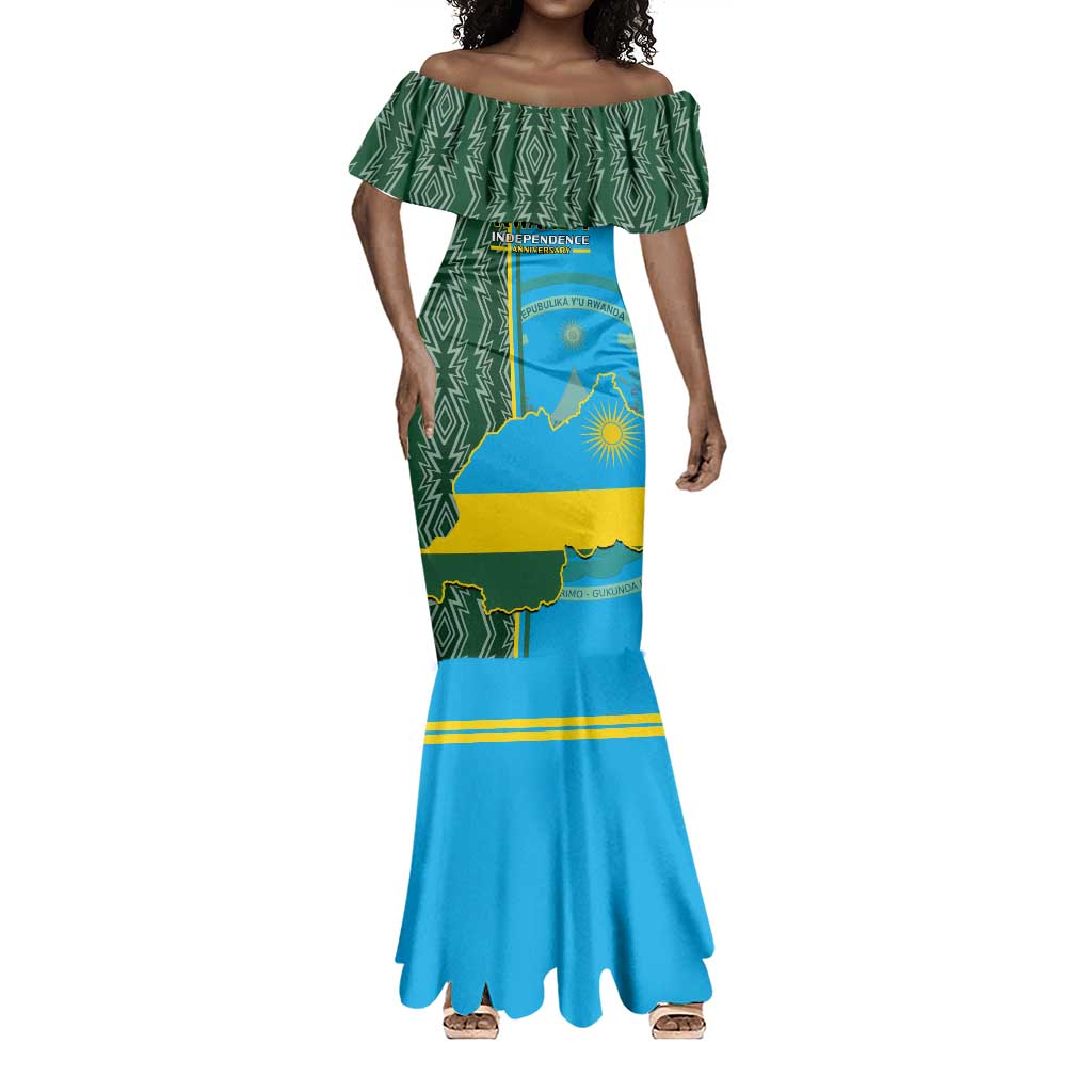 Personalised 1 July Independence Day Rwanda Mermaid Dress African Imigongo Happy 61st Anniversary