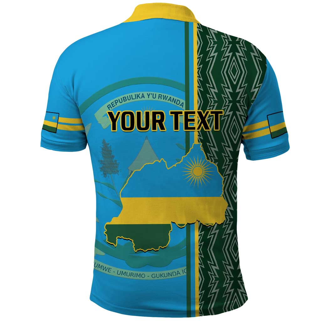Personalised 1 July Independence Day Rwanda Polo Shirt African Imigongo Happy 61st Anniversary