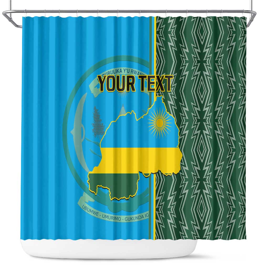 Personalised 1 July Independence Day Rwanda Shower Curtain African Imigongo Happy 61st Anniversary