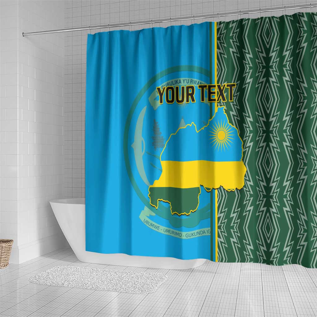Personalised 1 July Independence Day Rwanda Shower Curtain African Imigongo Happy 61st Anniversary