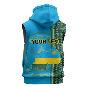 Personalised 1 July Independence Day Rwanda Sleeveless Zip Hoodie African Imigongo Happy 61st Anniversary - African Pride