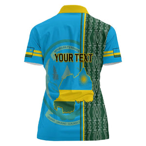 Personalised 1 July Independence Day Rwanda Women Polo Shirt African Imigongo Happy 61st Anniversary