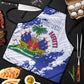Custom Haiti Football Apron Les Grenadiers Blue Grunge Polynesian Tattoo