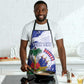 Custom Haiti Football Apron Les Grenadiers Blue Grunge Polynesian Tattoo
