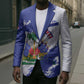 Custom Haiti Football Blazer Les Grenadiers Blue Grunge Polynesian Tattoo