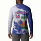Custom Haiti Football Button Sweatshirt Les Grenadiers Blue Grunge Polynesian Tattoo