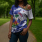 Custom Haiti Football Cross Shoulder Shirt Les Grenadiers Blue Grunge Polynesian Tattoo