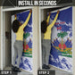 Custom Haiti Football Door Cover Les Grenadiers Blue Grunge Polynesian Tattoo