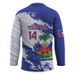 Custom Haiti Football Hockey Jersey Les Grenadiers Blue Grunge Polynesian Tattoo