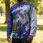 Custom Haiti Football Hockey Jersey Les Grenadiers Blue Grunge Polynesian Tattoo