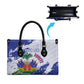 Custom Haiti Football Leather Bag Les Grenadiers Blue Grunge Polynesian Tattoo