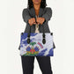 Custom Haiti Football Leather Bag Les Grenadiers Blue Grunge Polynesian Tattoo