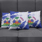 Custom Haiti Football Pillow Cover Les Grenadiers Blue Grunge Polynesian Tattoo