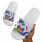 Custom Haiti Football Slide Sandals Les Grenadiers Blue Grunge Polynesian Tattoo