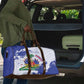 Custom Haiti Football Travel Bag Les Grenadiers Blue Grunge Polynesian Tattoo