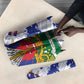 Custom Haiti Football Umbrella Les Grenadiers Blue Grunge Polynesian Tattoo