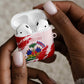 Custom Haiti Football AirPods Case Les Grenadiers Red Grunge Polynesian Tattoo