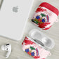 Custom Haiti Football AirPods Case Les Grenadiers Red Grunge Polynesian Tattoo