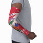 Custom Haiti Football Arm Sleeves Les Grenadiers Red Grunge Polynesian Tattoo