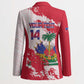 Custom Haiti Football Blazer Les Grenadiers Red Grunge Polynesian Tattoo