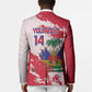 Custom Haiti Football Blazer Les Grenadiers Red Grunge Polynesian Tattoo