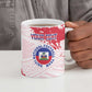 Custom Haiti Football Ceramic Mug Les Grenadiers Red Grunge Polynesian Tattoo